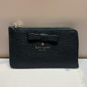 KATE SPADE Coin Purse Card Holder- Black Bow